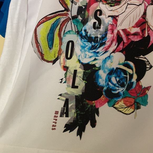 I’M Isola Marras Silk Cotton Combination Logo Print Top NeverUsed - Picture 3 of 16